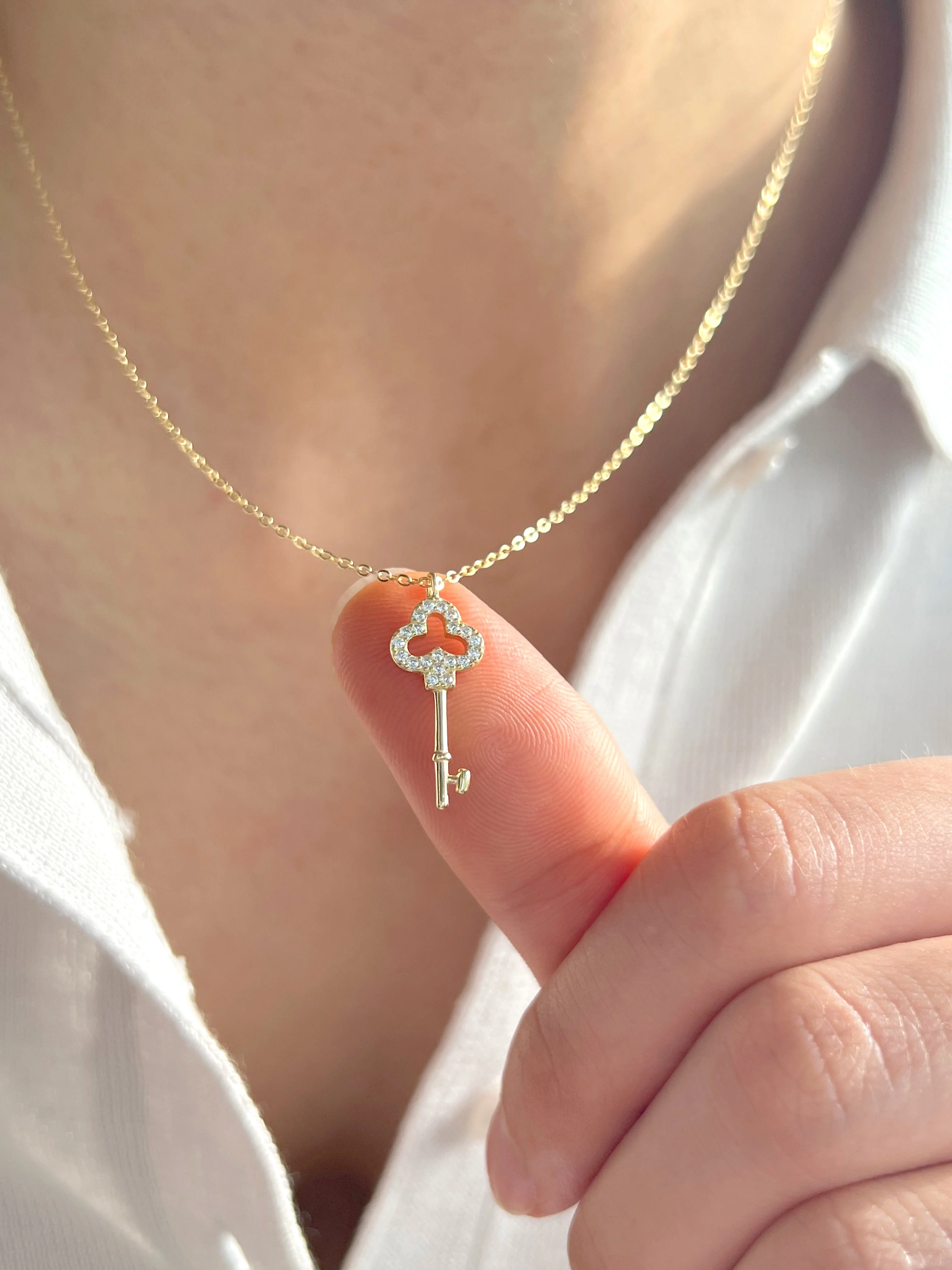 Diamond Key Necklace - Image 2