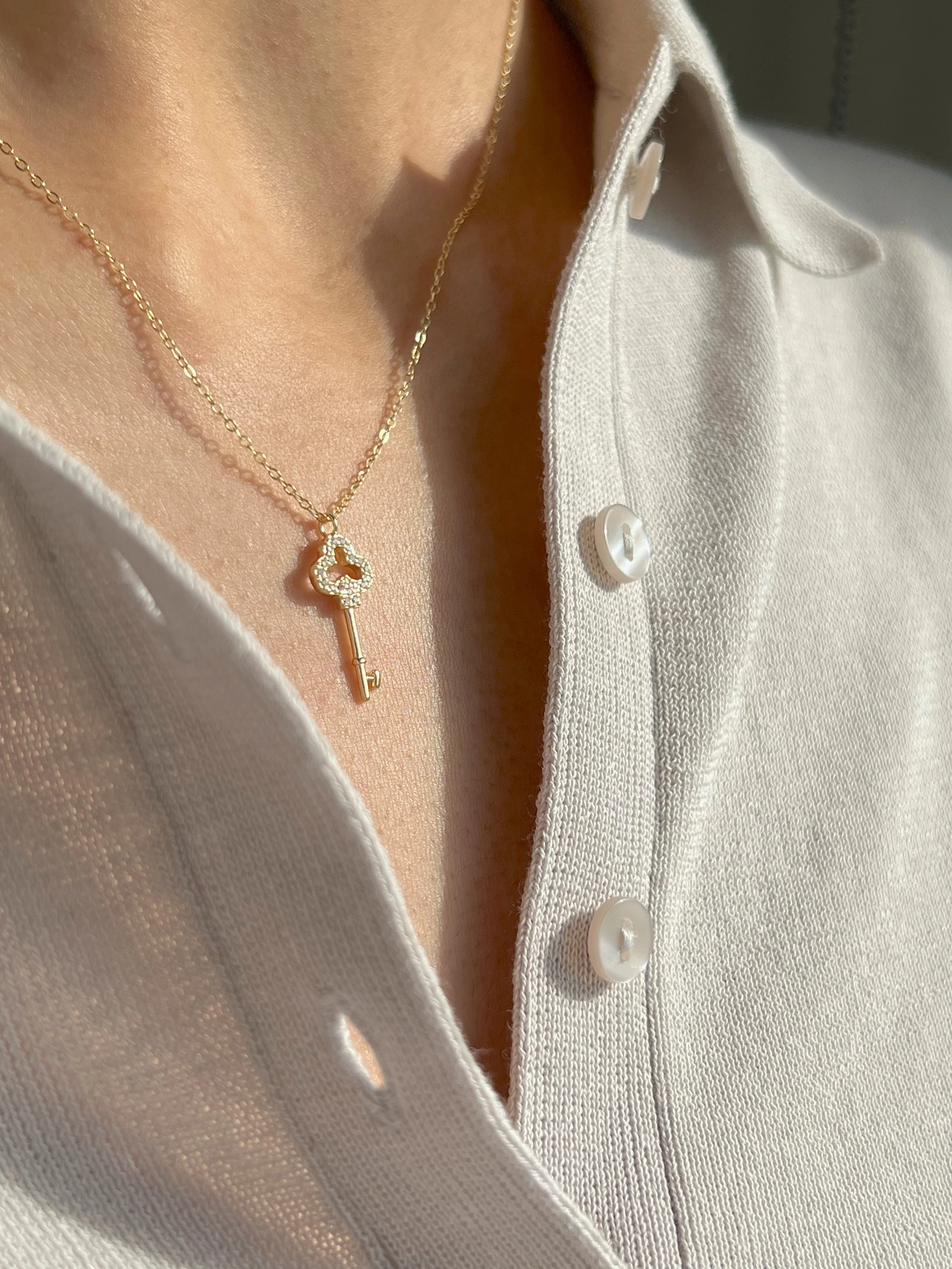 Diamond Key Necklace - Image 4