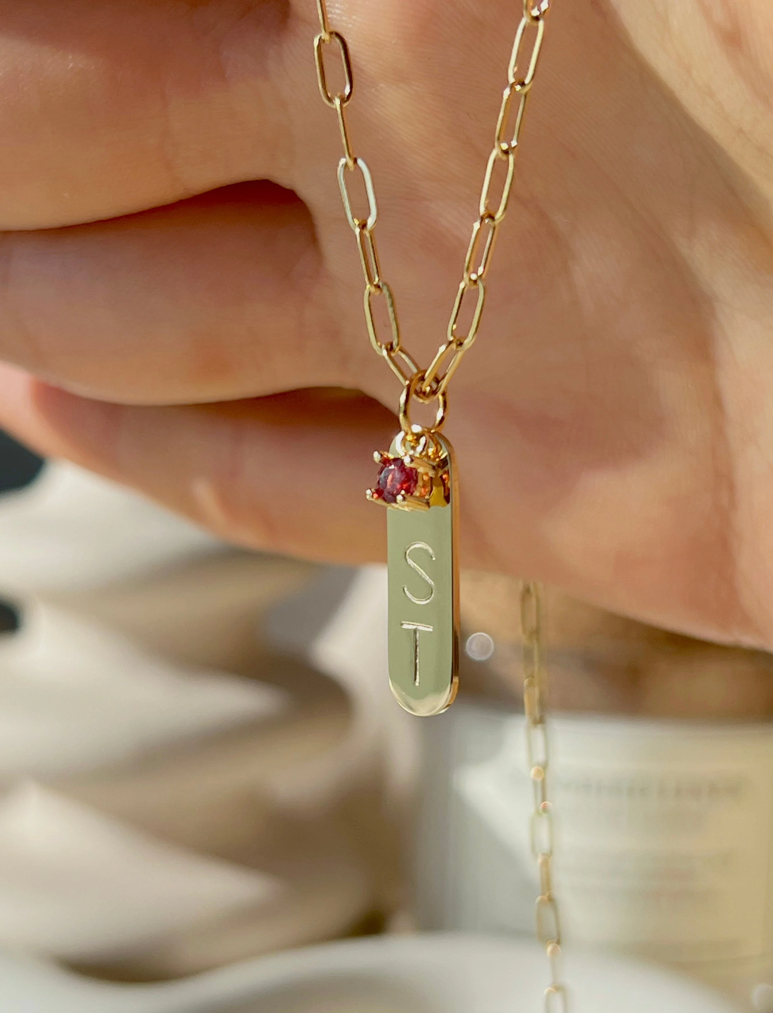 Initial Bar Necklace - Image 4