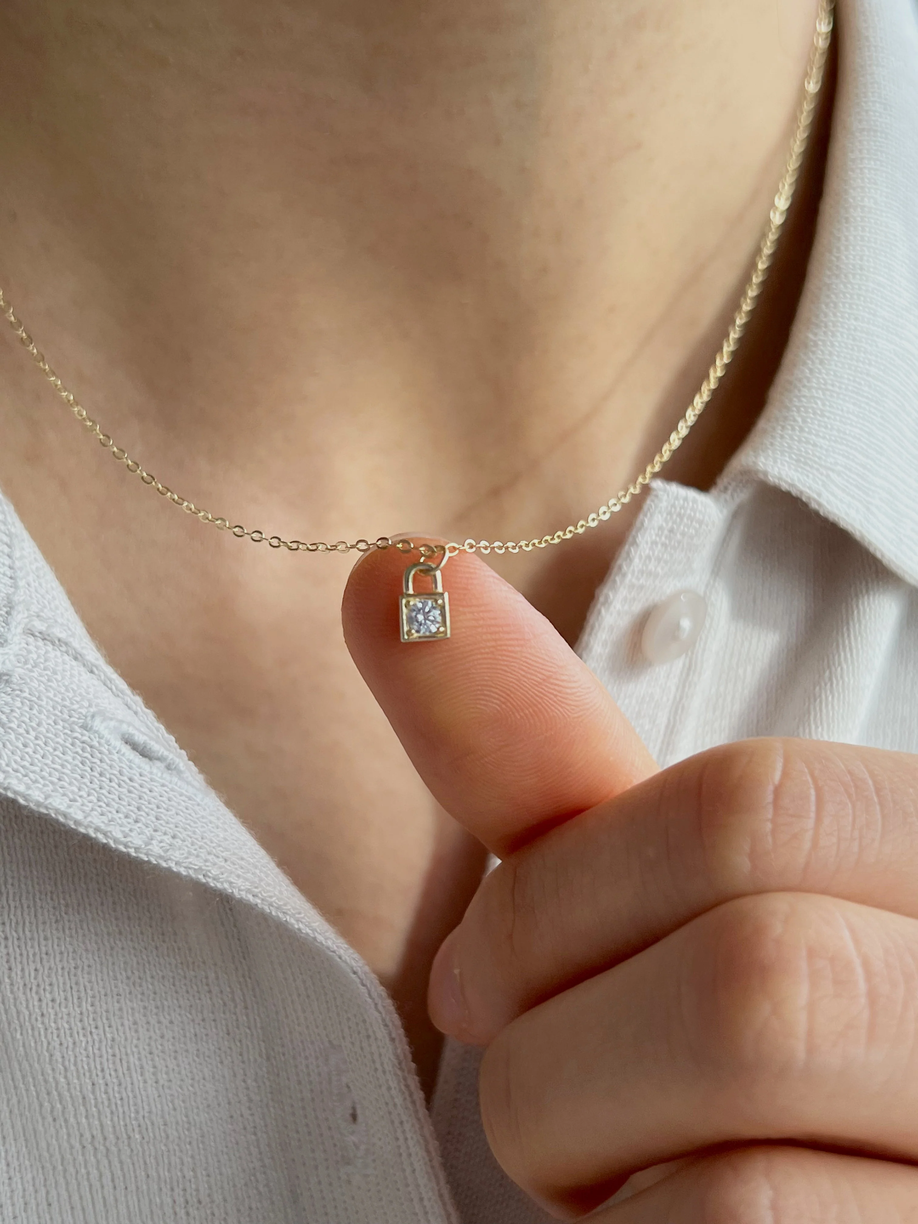 Tiny Lock Necklace - Image 4